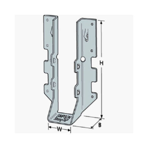 Simpson Strong-Tie LUS24Z Joist Hanger, 3-1/8 in H, 1-3/4 in D, 1-9/16 in W, Steel, ZMAX, Face Mounting
