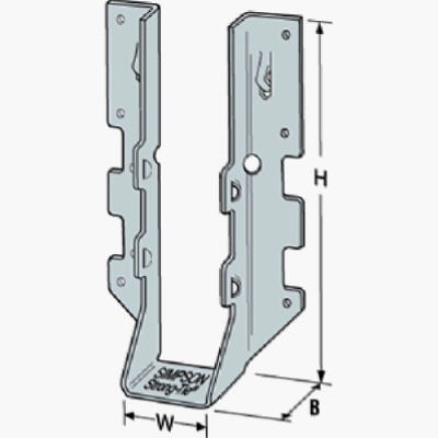 Simpson Strong-Tie LUS26Z Joist Hanger, 4-3/4 in H, 1-3/4 in D, 1-9/16 in W, Steel, ZMAX, Face Mounting