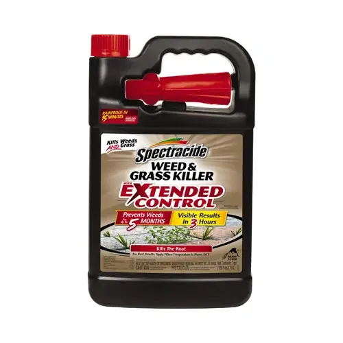 Weed and Grass Killer, Liquid, Spray Application, 1 gal Bottle Amber