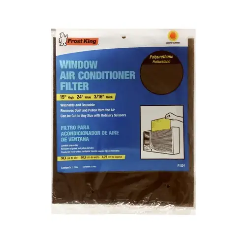 Air Filter, 24 in L, 15 in W, 8 MERV, Polypropylene Foam Filter Media - pack of 24