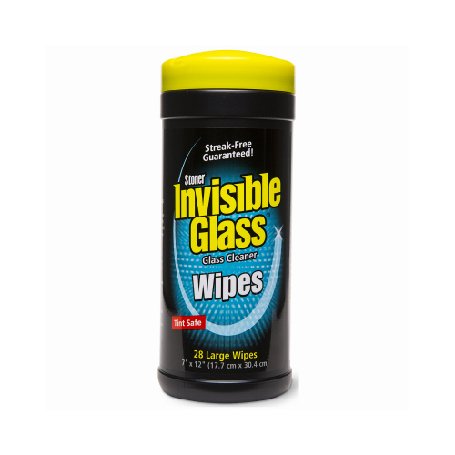Stoner 90164 7873250 Invisible Glass Wipes Canister, Bulk Wipe, Mild Alcohol