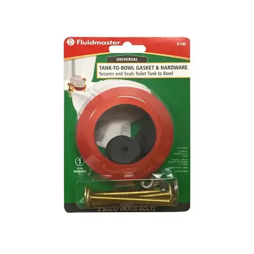 Toilet Tank-to-Bowl Gasket, Solid Brass/Sponge Rubber