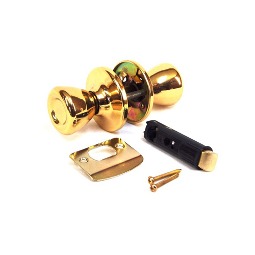 RV Interior Door Passage Lock Set, 2-3/8 In., Bright Brass