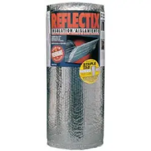 Reflectix 16 in. W X 25 ft. L R-3.7 to R 21 Reflective Radiant Barrier Insulation Roll 33 sq ft Reflectix 16 in. W X 25 ft. L R-3.7 to R 21 Reflective Radiant Barrier Insulation Roll 33 sq ft