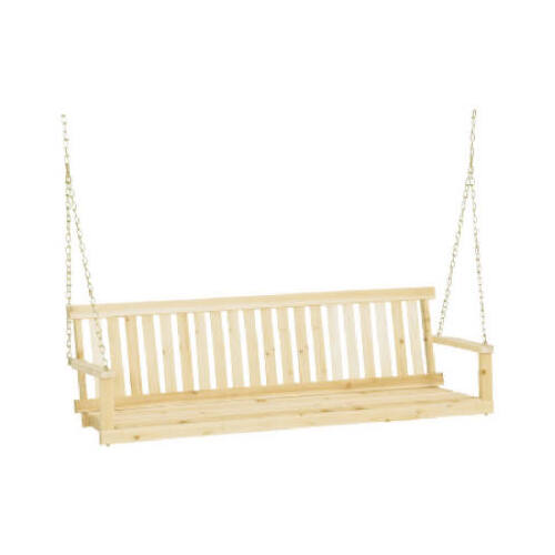 Jack Post H-25 Porch Swing Jennings 2 Person Brown Wood Traditional