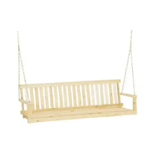 Porch Swing Jennings 2 Person Brown Wood Traditional