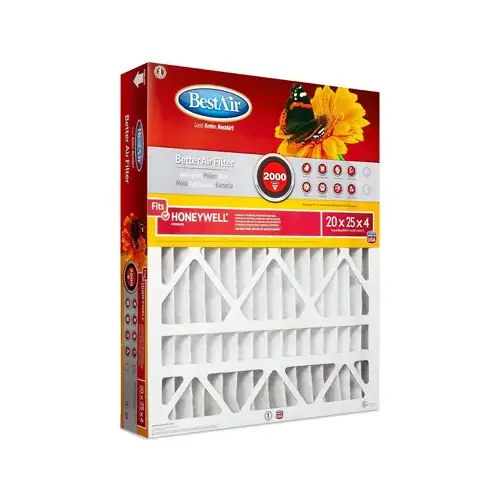 Air Cleaning Furnace Filter, 25 in L, 20 in W, 11 MERV, 1000 to 1200 MPR - pack of 3