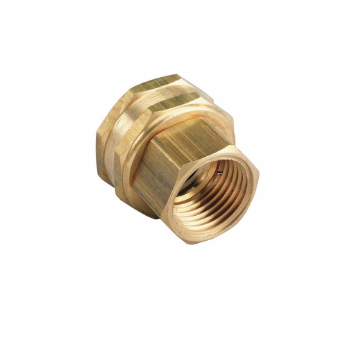 Hose to Pipe Adapter, 3/4 x 3/4 in, FHT x FNPT, Brass