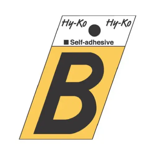 Letter 1-1/2" Black Aluminum Self-Adhesive B Gold