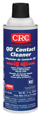 CRC 02130 QD Contact Cleaner, 11 oz, Liquid, Alcohol Colorless