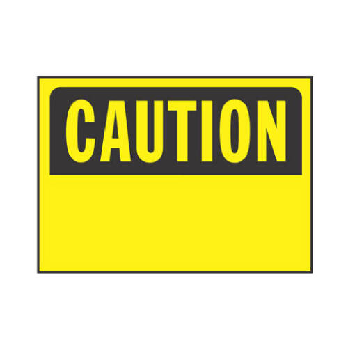 Sign English Yellow Caution 10" H X 14" W