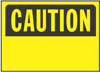 Hillman 842066 Sign English Yellow Caution 10" H X 14" W