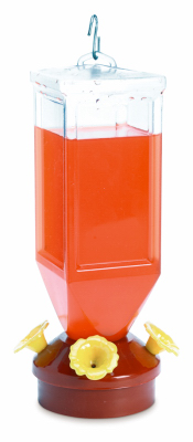 Perky-Pet 201 Nectar Feeder Hummingbird 18 oz Plastic Lantern 4 ports Clear/Red