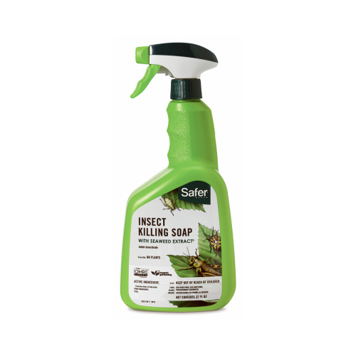 Insect Killing Soap with Seaweed Extract, Liquid, 32 oz Bottle Light Brown