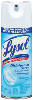 LYSOL 1920074186 Disinfectant Cleaner, 12 oz, Liquid, Crisp Linen, Clear