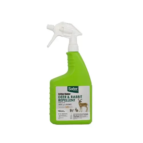 Critter Ridder Deer and Rabbit Repellent, Ready-to-Use, Repels: Deer, Rabbits, Squirrels Yellowish Brown