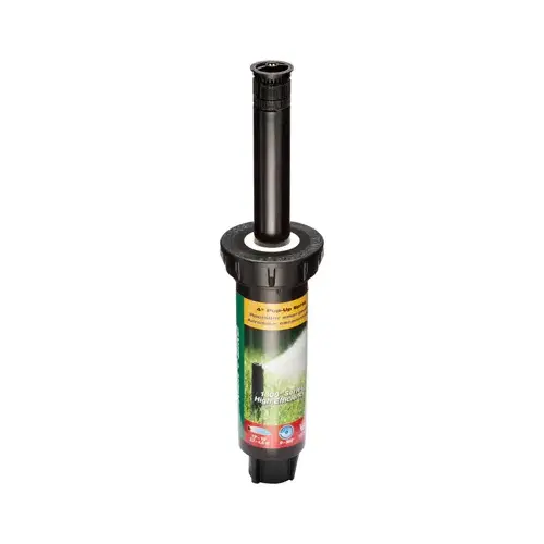 1800 Pressure Regulated Pop-Up Sprinkler, 1/2 in Connection, FNPT, 4 in H Pop-Up, 15 ft Black