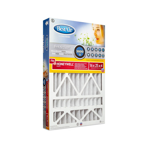 BestAir HW1625-13R Air Cleaning Furnace Filter, 16 in L, 25 in W, 13 MERV, 1500 to 1900 MPR, Cardboard Frame