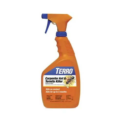 Carpenter Ant and Termite Killer, Liquid, Spray Application, 32 oz Bottle Opaque White