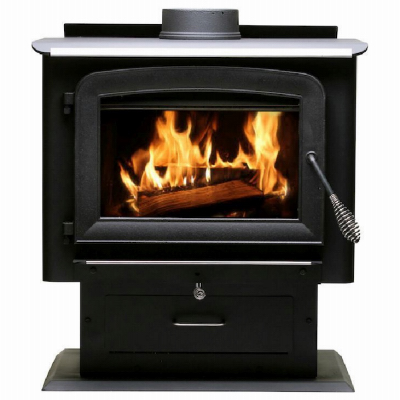 US Stove AW2020E-P Ashley Hearth Wood Stove Pedestal Stove, 27 in W, 20-1/4 in D, 30.78 in H, 89000 Btu Heating Black