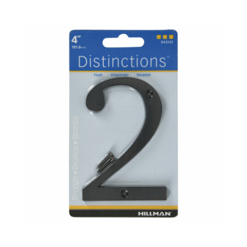 Number Distinctions 4" Bronze Zinc Die-Cast Screw-On 2