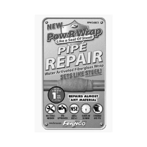 POW-R WRAP FPW3132CS Pipe Wrap Repair Kit, 132 in L, 3 in W, Epoxy/Fiberglass, Gray