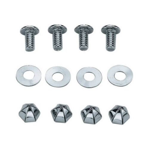Custom Accessories 94445 License Plate Fasteners Silver Metal Silver