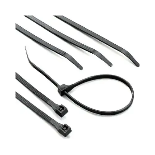 Cable Tie, Double-Lock Locking, 6/6 Nylon, Black - pack of 1000