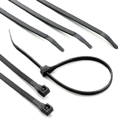 GB 46-308UVB Cable Tie, Double-Lock Locking, 6/6 Nylon, Black - pack of 100