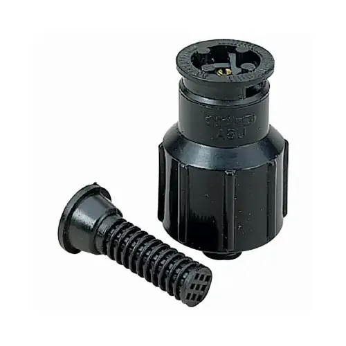 Shrub Head Sprinkler, 1/2 in Connection, Female, 1 to 10 ft, Center Strip Nozzle, Plastic Black