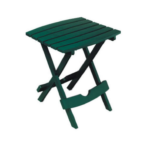 Side Table Quik-Fold Hunter Green Rectangular Resin Folding Hunter Green