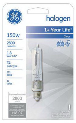 GE 19386 Halogen Bulb 150 W T4 Specialty 2,800 lm White Clear