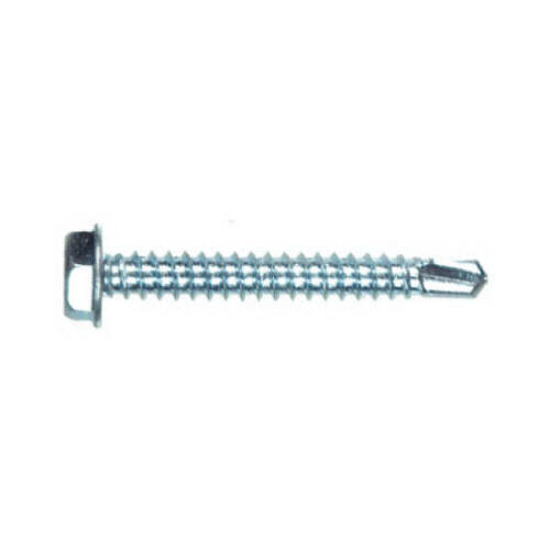Self- Drilling Screws No. 8-18 X 1" L Hex Hex Washer Head Zinc-Plated