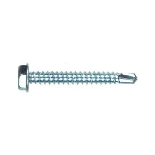 Self-Drilling Screws, Hex Washer Head, Zinc-Plated, #8-18 x 1/2-In - pack of 100