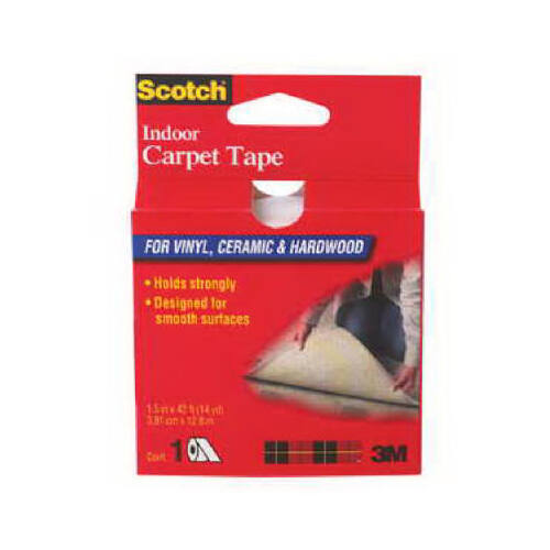 Carpet Tape 1.5" W X 42 ft. L Reversible Vinyl Indoor White - pack of 4