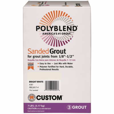 Custom Building Products PBG607-4 Grout Polyblend Indoor and Outdoor Charcoal 7 lb Charcoal