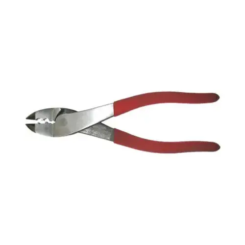 Crimping Plier, 8 in OAL, High-Leverage Handle Red