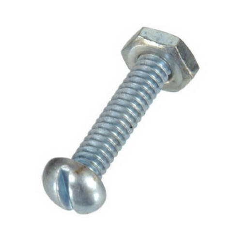 Machine Screws No. 6-32 S X 3/4" L Slotted Round Head Zinc-Plated Steel Zinc-Plated - pack of 10