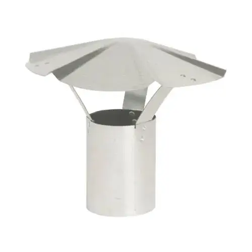 IMPERIAL GV0588 Rain Cap, 5 in Dia, Galvanized Steel Silver