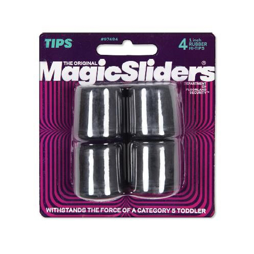 Magic Sliders 97484 Leg Tip Rubber Black Round 1" W Black