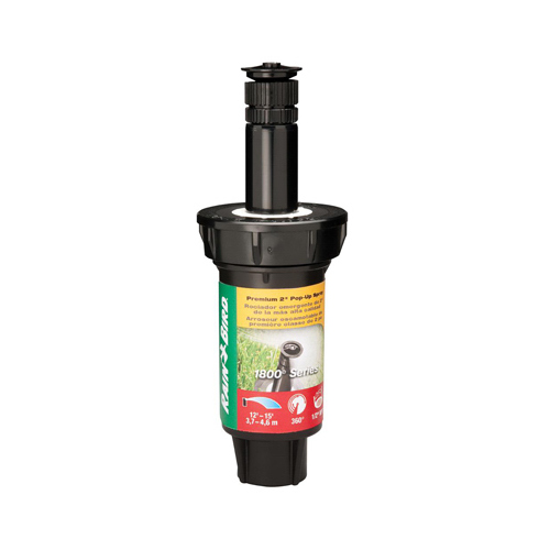 1800 PRS Pressure Regulating Pop-Up Sprinkler, 1/2 in Connection, FNPT, 2 in H Pop-Up, Plastic Black