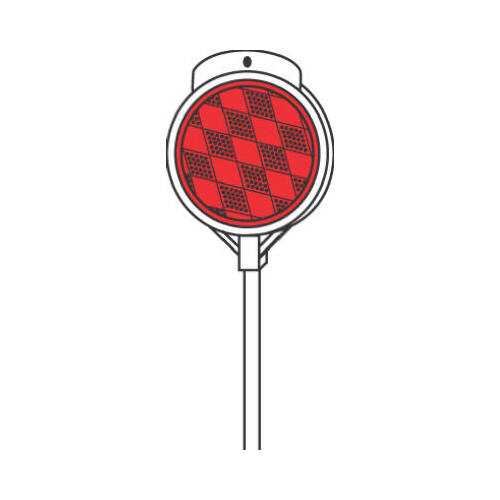 Driveway Marker 48" Round Red Red