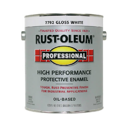 Rust-Oleum 242256 PROFESSIONAL Protective Enamel, Gloss, White, 1 gal Can