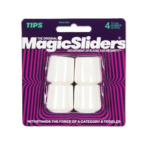 Magic Sliders 94399-XCP6 Leg Tip Rubber White Round 7/8" W White - pack of 6
