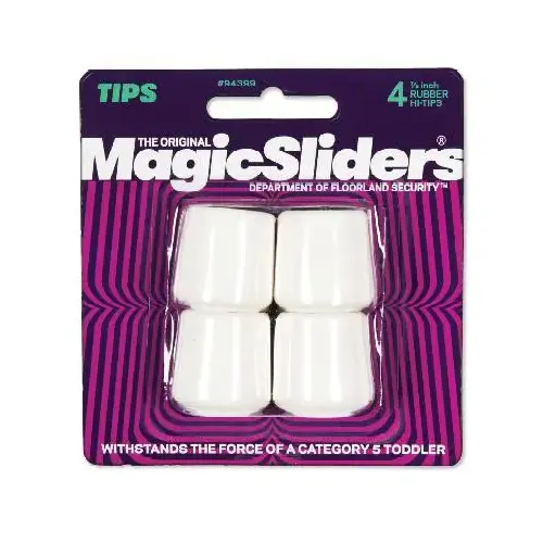 Leg Tip Rubber White Round 7/8" W White - pack of 24