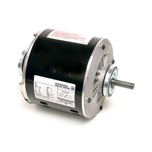 Evaporative Cooler Motor, 0.5 hp, 1-Phase, 115 V, 1/2 in Dia Shaft, Clockwise Shaft Rotation Black