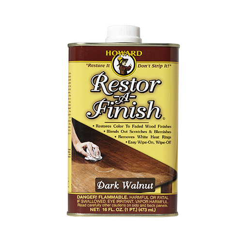 Howard RF6016 Wood Restorer, Dark Walnut, Liquid, 16 oz, Can
