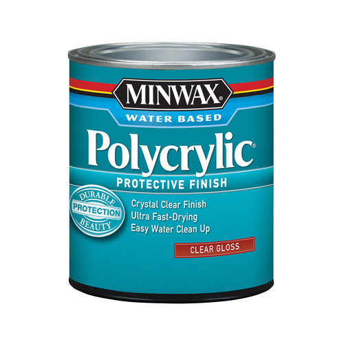 Polycrylic 4444 Protective Finish Paint, Gloss, Liquid, Crystal Clear, 0.5 pt, Can - pack of 4