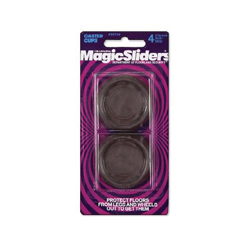 Magic Sliders 30715-XCP6 Caster Cup Plastic Brown Round 1-5/8" W X 1-5/8" L Brown - pack of 6