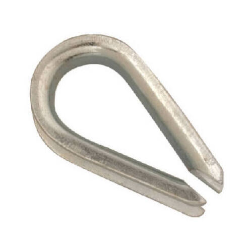 Wire Rope Thimble, 1/2 in Dia Cable, Malleable Iron, Electro-Galvanized